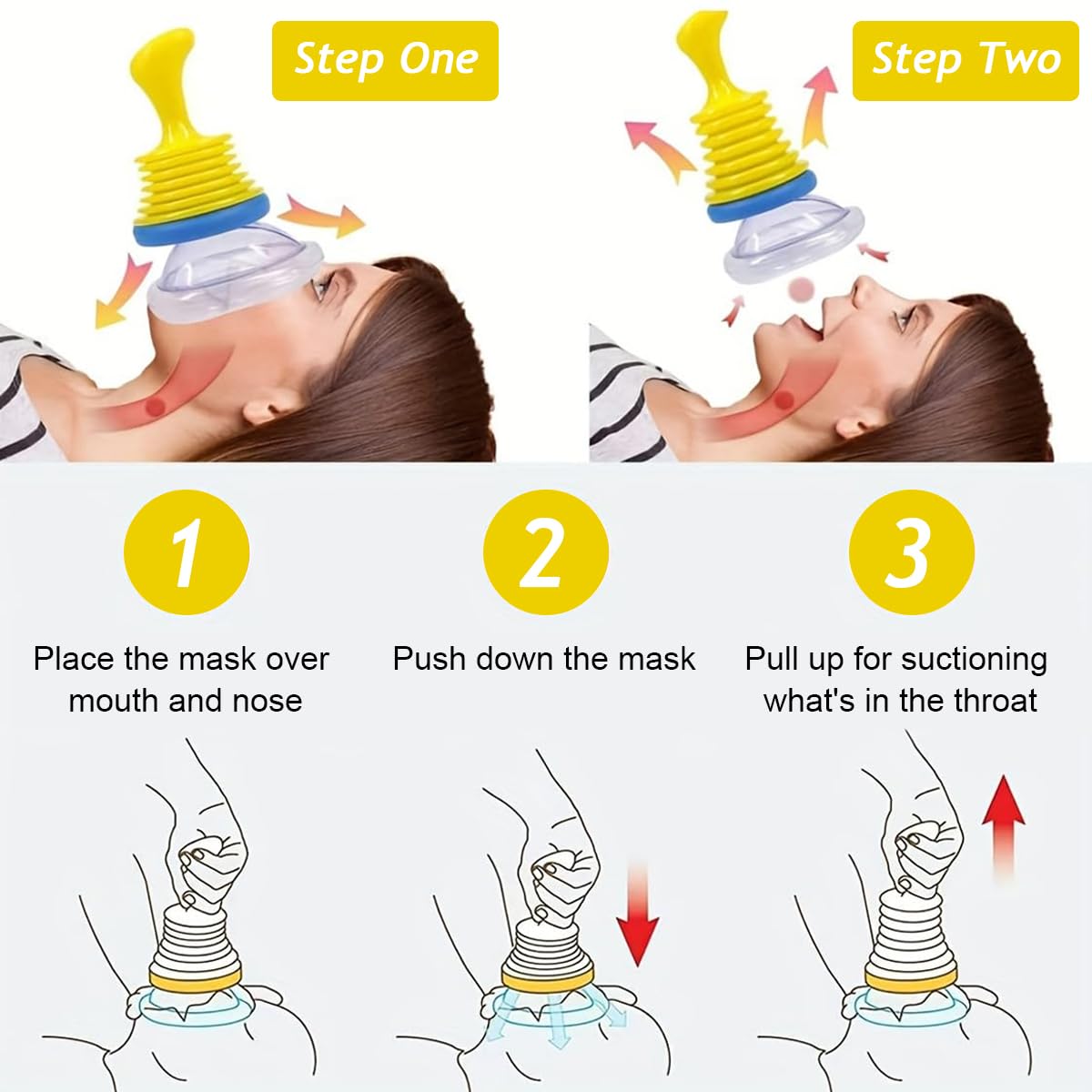 HANNEA Choking Rescue Device with 2 Masks, Professional Emergency Device for Choking Anti Choking Device for Baby, Toddler, Elderly, Emergency First Aid Accessories HANNEA Choking Rescue Device with 2 Masks, Professional Emergency Device for Choking Anti Choking Device for Baby, Toddler, Elderly, Emergency First Aid Accessories